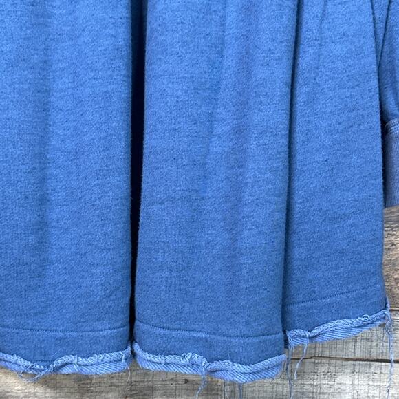 Free People Prudence Pullover Babydoll Sweatshirt Tunic Blue Size Large - Picture 4 of 11